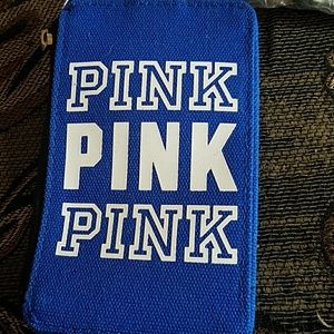 PINK lanyard id badge holder