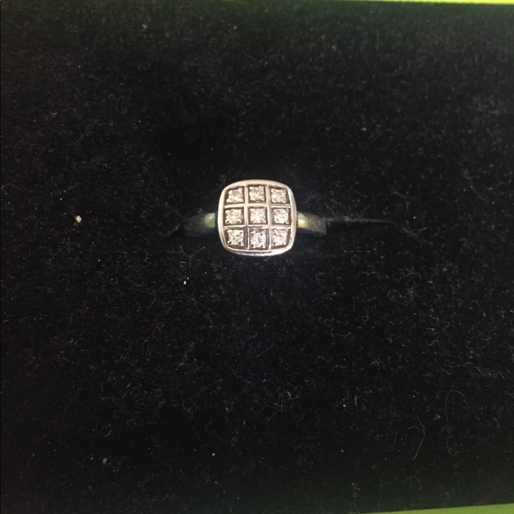 Sterling silver 925/moissanite grid ring size 7
