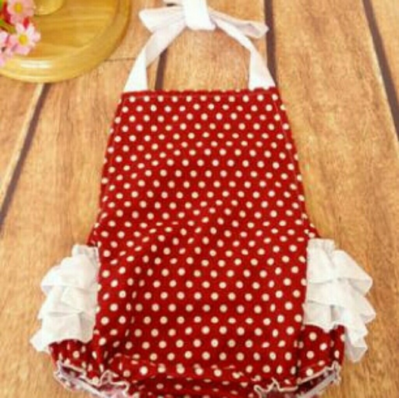 Other - SALE***Maroon polka dots Romper. Kids   :)