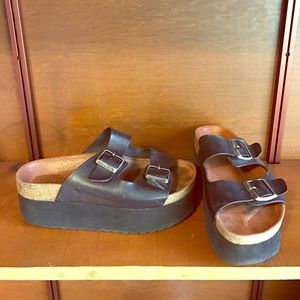 Black platform sandals
