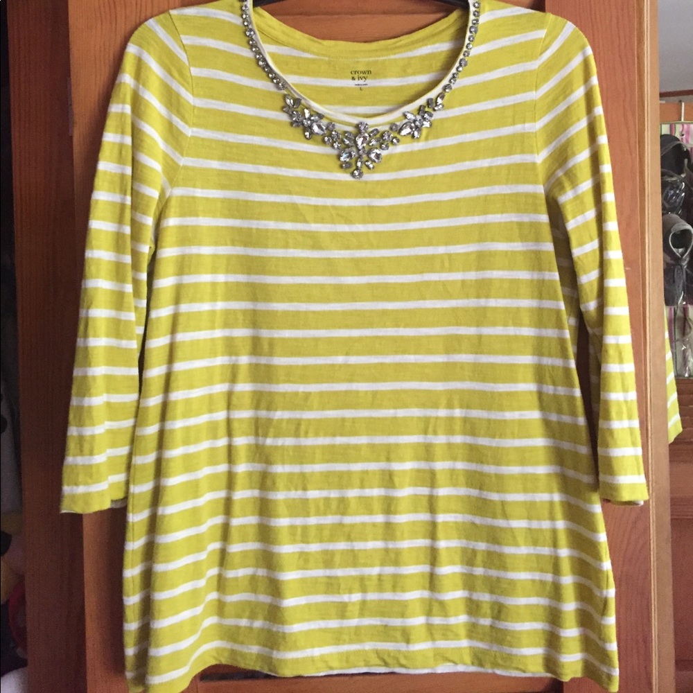 Green embellished top!