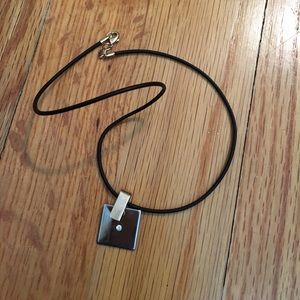 Leather rope and silver & gold enhancer necklace!