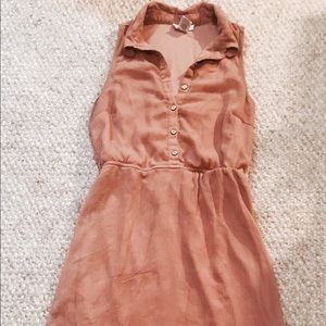Rust colored, asymmetrical dress