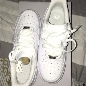 All white NIKE air forces size 5.5 women