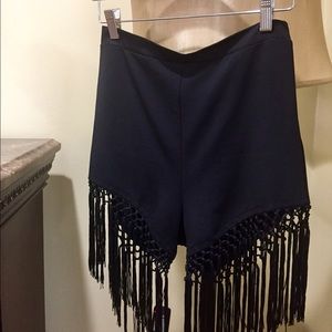 Material Girl Black Fringe Shorts