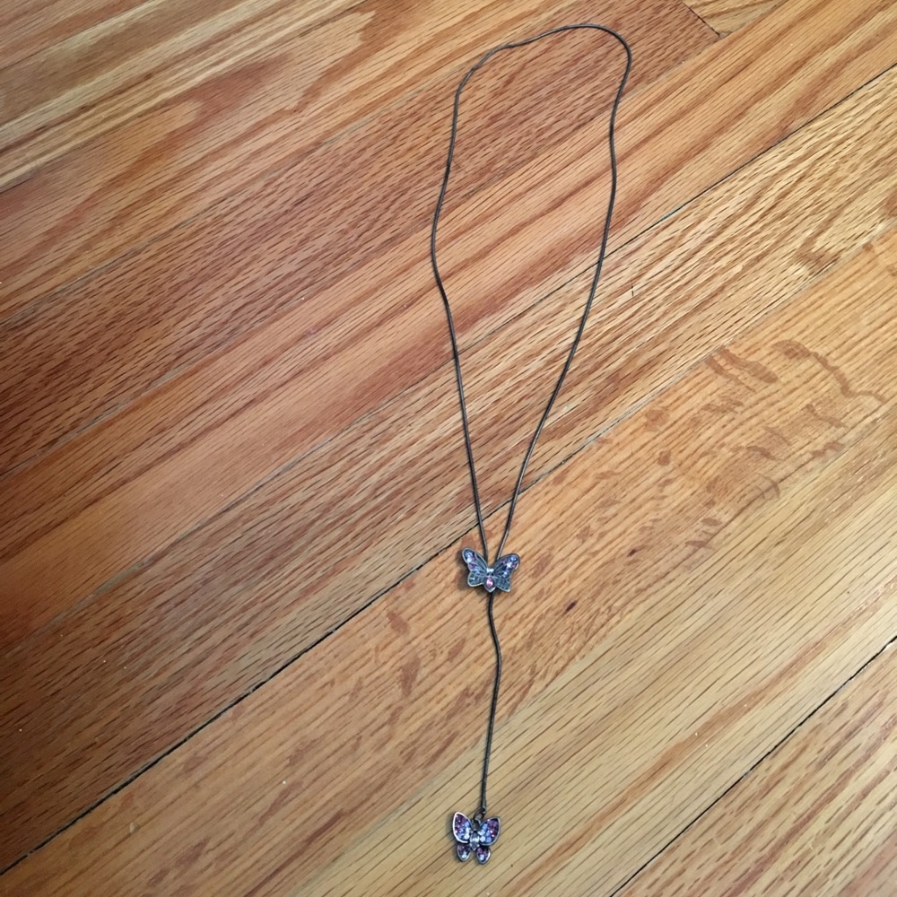 Silver butterfly necklace with adjustable length!