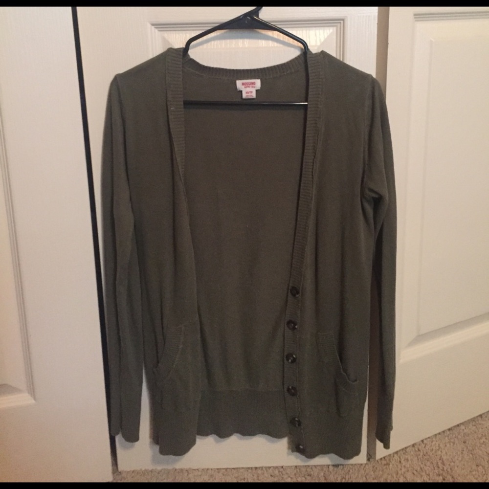 Army green cardigan