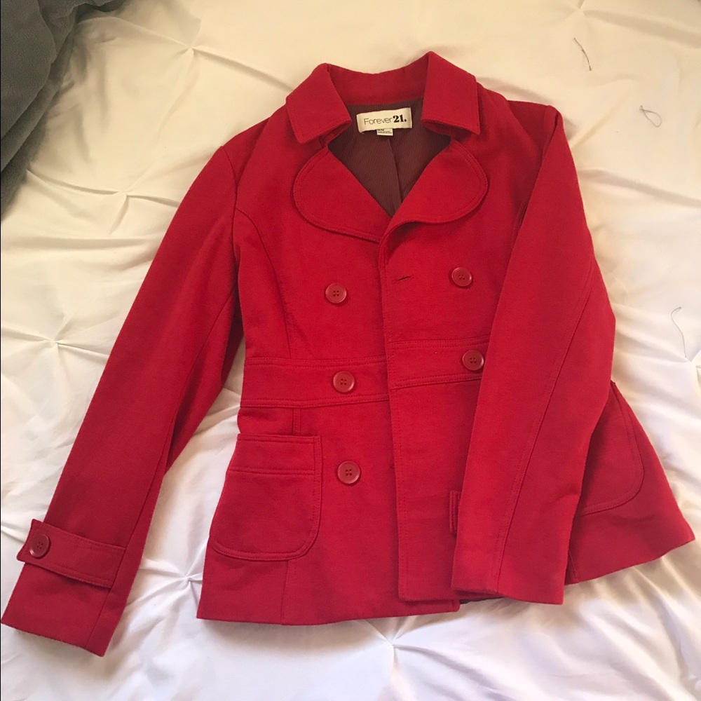 Red peacoat
