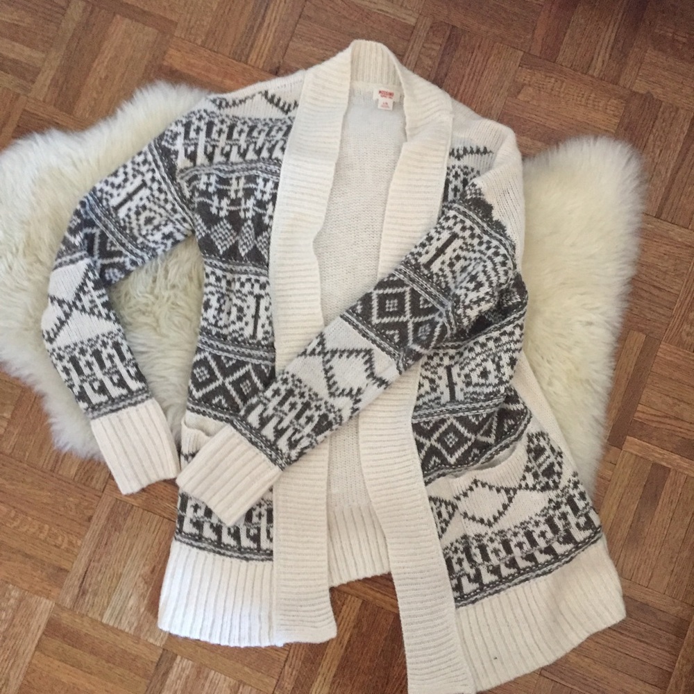 Tribal open front sweater