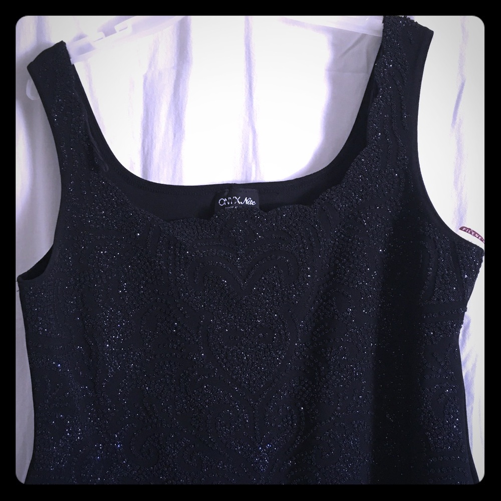 Beaded evening tank top. Slips over your head.