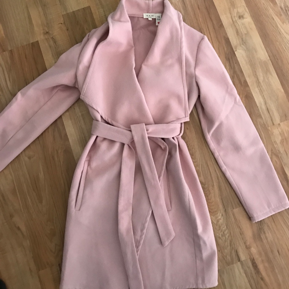 Pink wrap coat