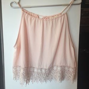 Light pink lace detailed tank