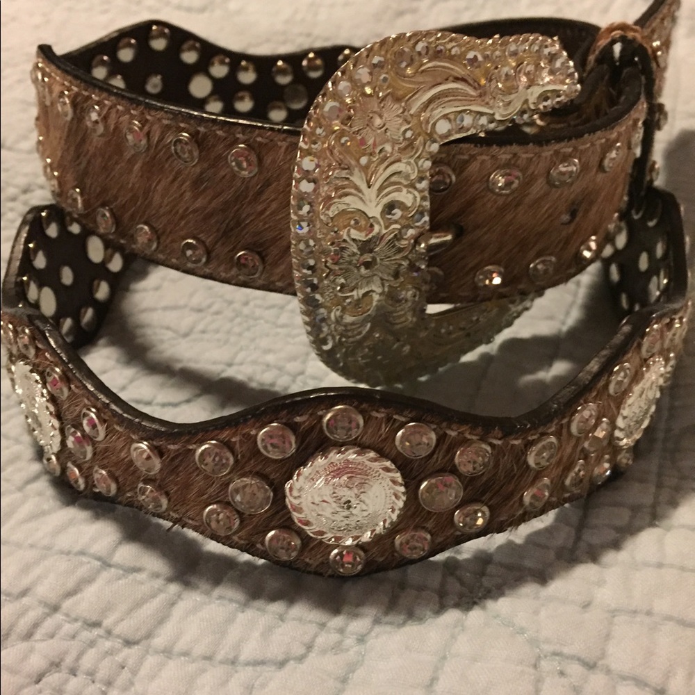 Nocona belt cowhide with bling