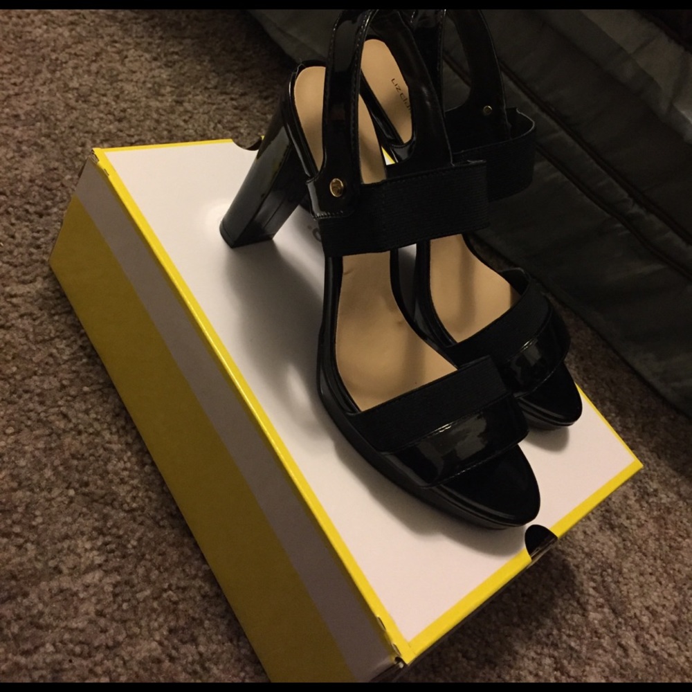 Black patent heels worn once.