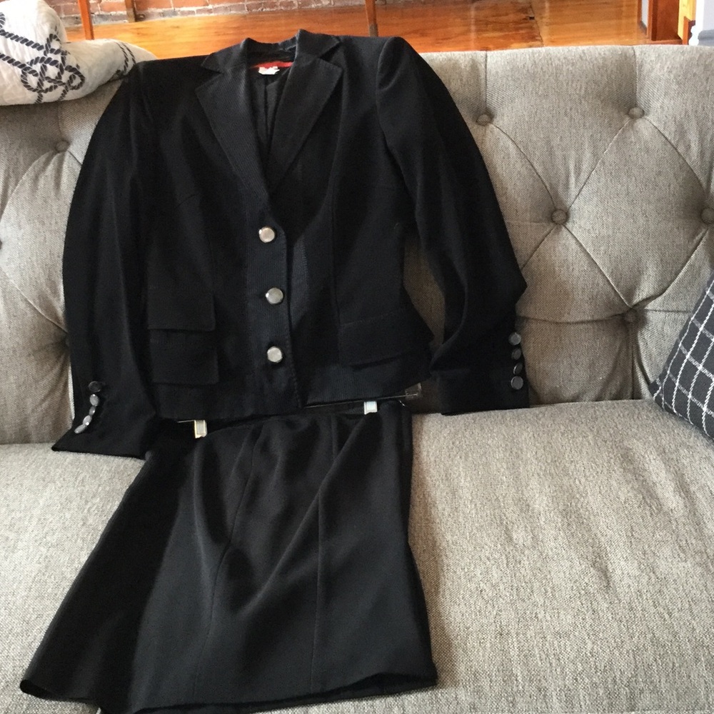 Les Compains black cocktail skirt and jacket