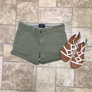American eagle midi shorts size 2 olive green
