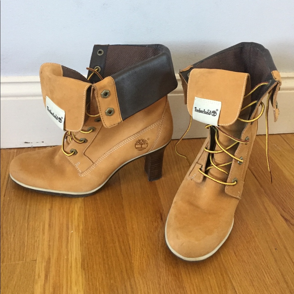 High heel timberland boots
