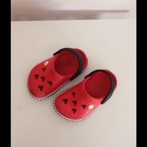 Red Mickey Mouse Crocs