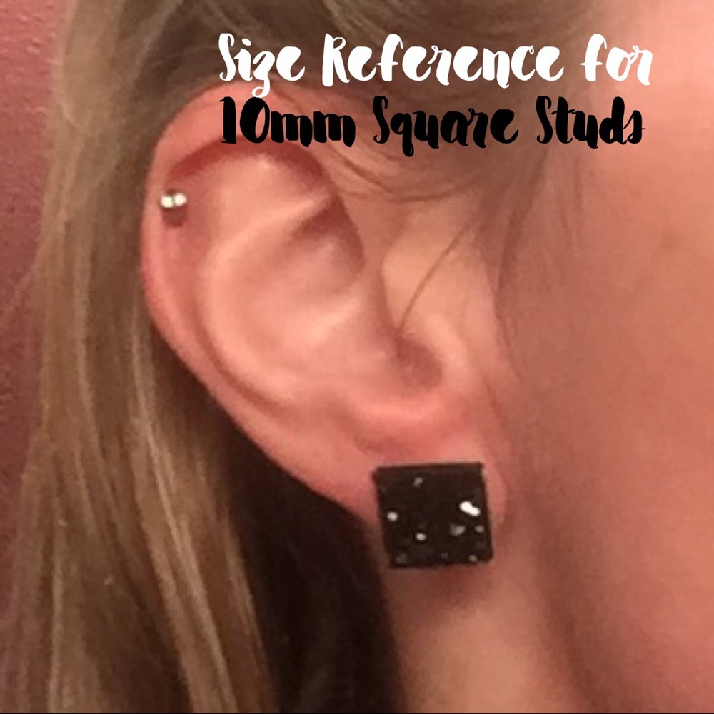 3 for 15🎀 crystal faux druzy square studs - Picture 5 of 5