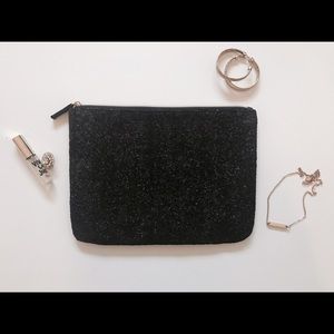 Matte Black Sparkle Clutch
