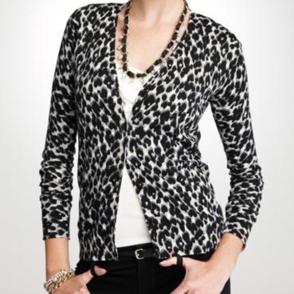 Ann Taylor leopard print cardigan