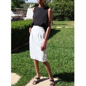 Light-Blue Iridescent High-Waisted Vintage Skirt