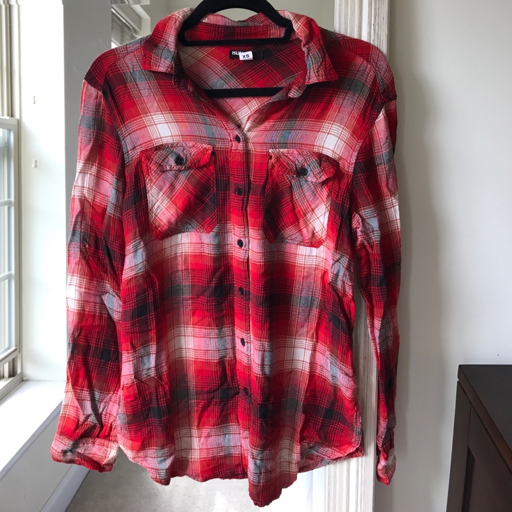 UO bdg plaid button down shirt size XS ✨