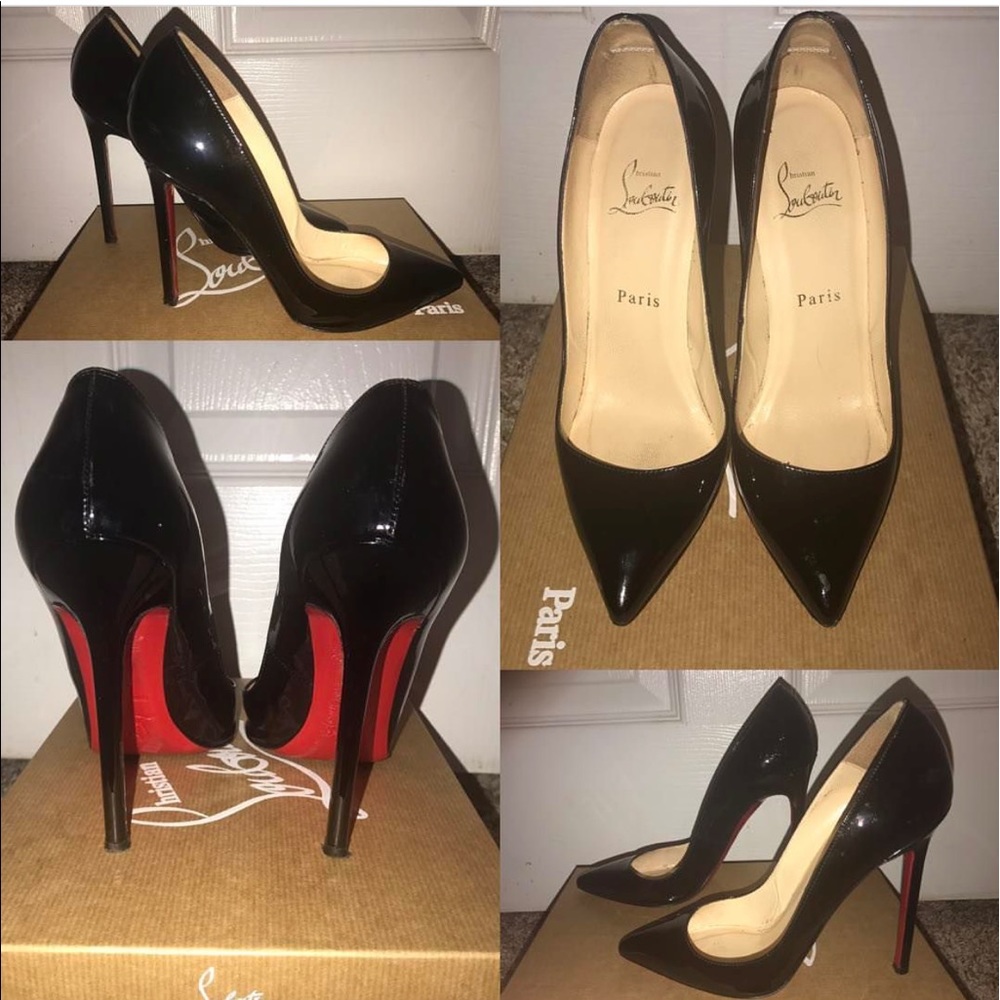 Christian Louboutin Patent Blk Pigalle sz 36