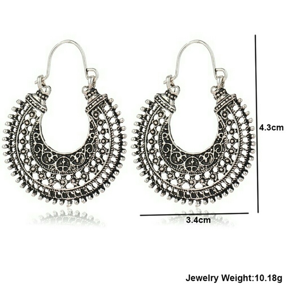 💋RETRO BOHEME HALF MOON DANGLE EARRINGS!!! - Picture 5 of 5