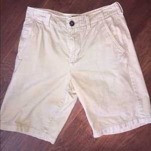Tan American Eagle Flat Front Shorts