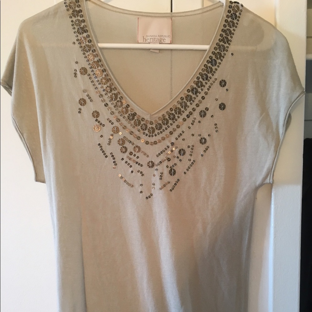 Banana Republic Sequined Tee