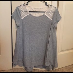 Gray lace top