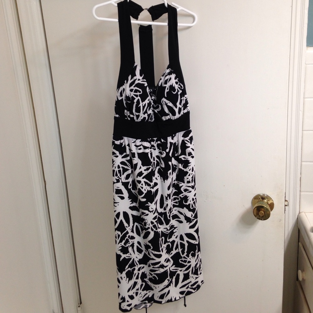 Black and white cocktail dress