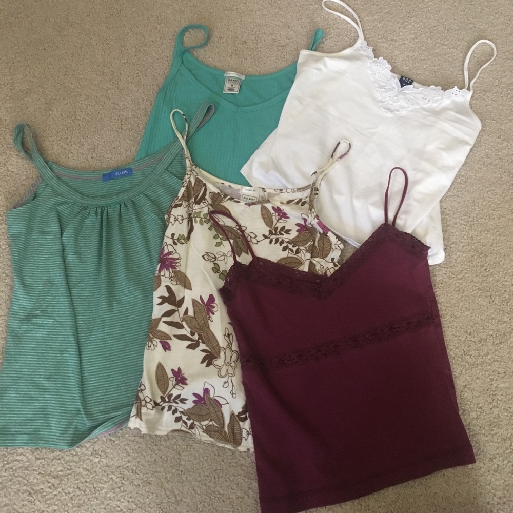 Lot of 5 tank tops layering GAP J. Crew Old Navy - Picture 1 of 8