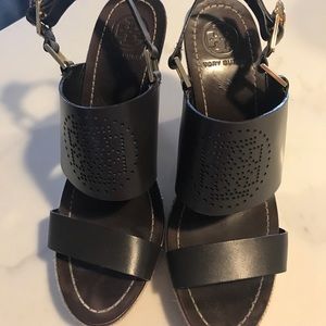 TORY BURCH LEATHER WEDGES