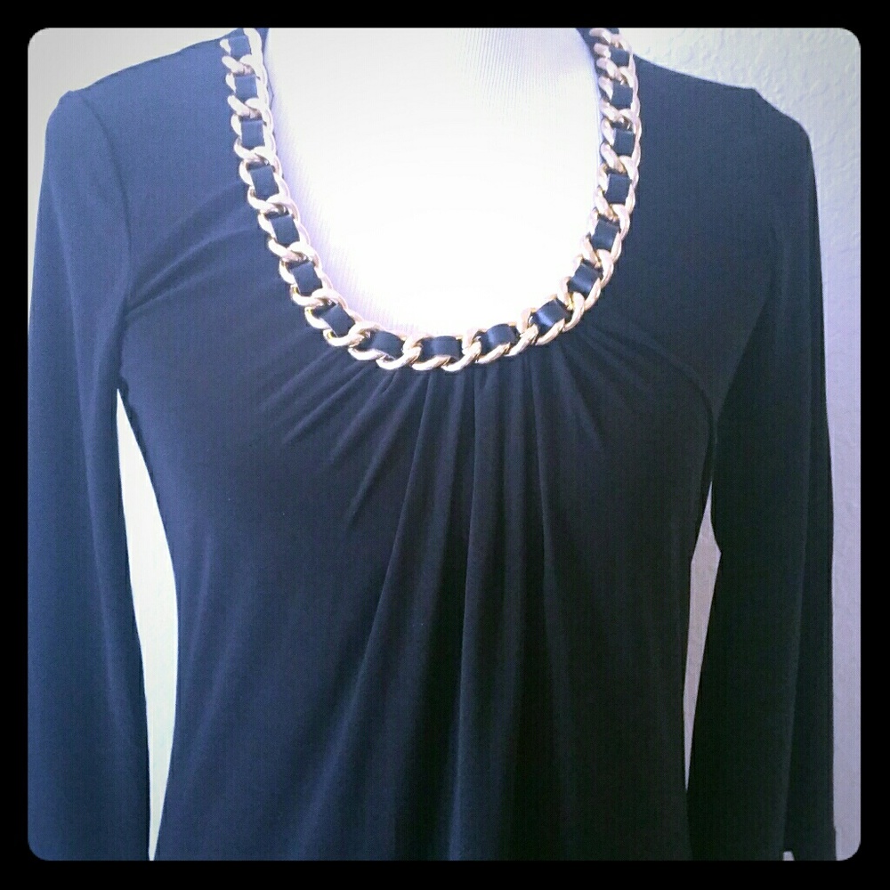 Black Dress w/ Gold Chained Collar