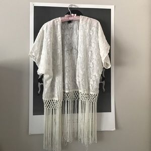 White embroidered kimono