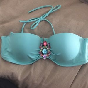 Turquoise Victoria's Secret top with center gem