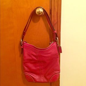 Lovingly used Coach red hobo shoulder bag