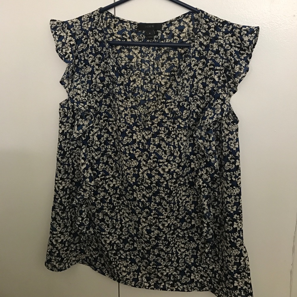 Jcrew floral sleeveless blouse
