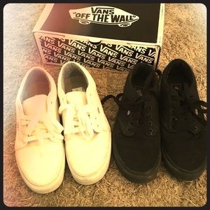 Two pairs of VANS 7.5 mens or (9 womens)!