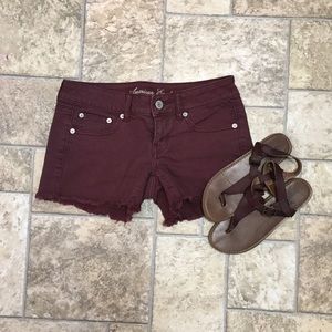 American eagle midi short maroon size 2