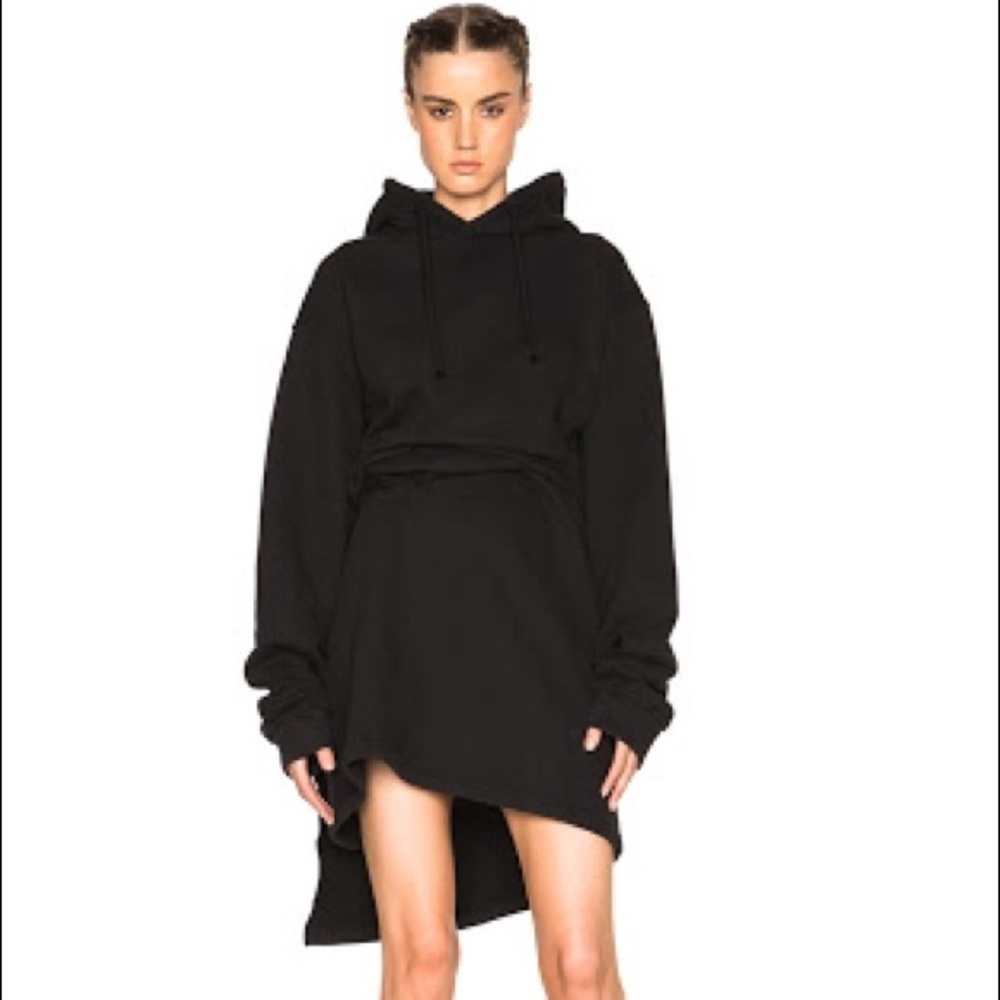 vetements sweat wrap dress black