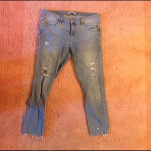 Zara cropped light wash jean