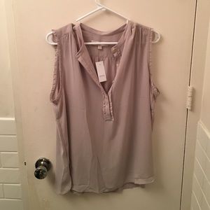 NWT Loft Ruffle Henley shell