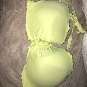 neon green victoria secret bathing suit top