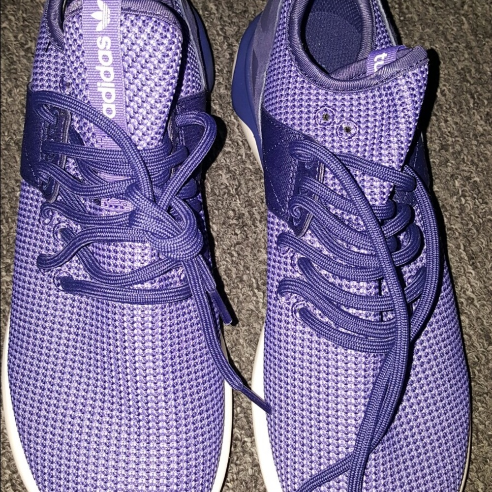 Purple adidas shoes