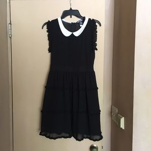 Black & White Peter Pan Collar Chiffon Dress