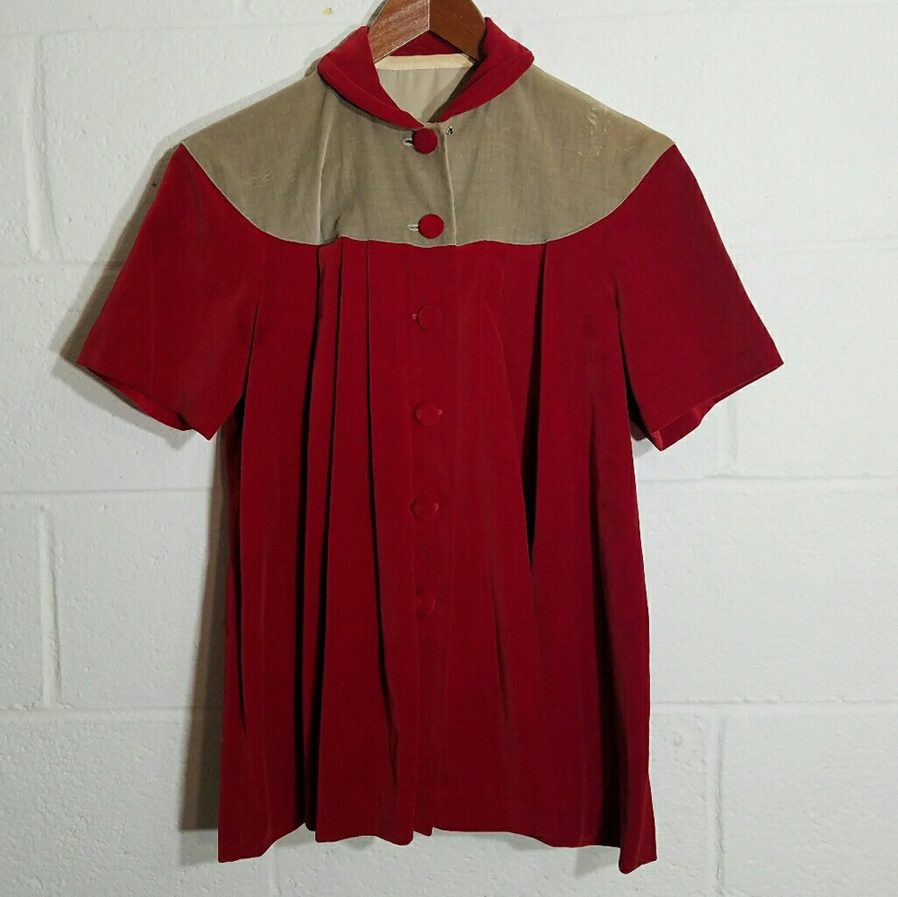 Vintage velvet baby doll button down