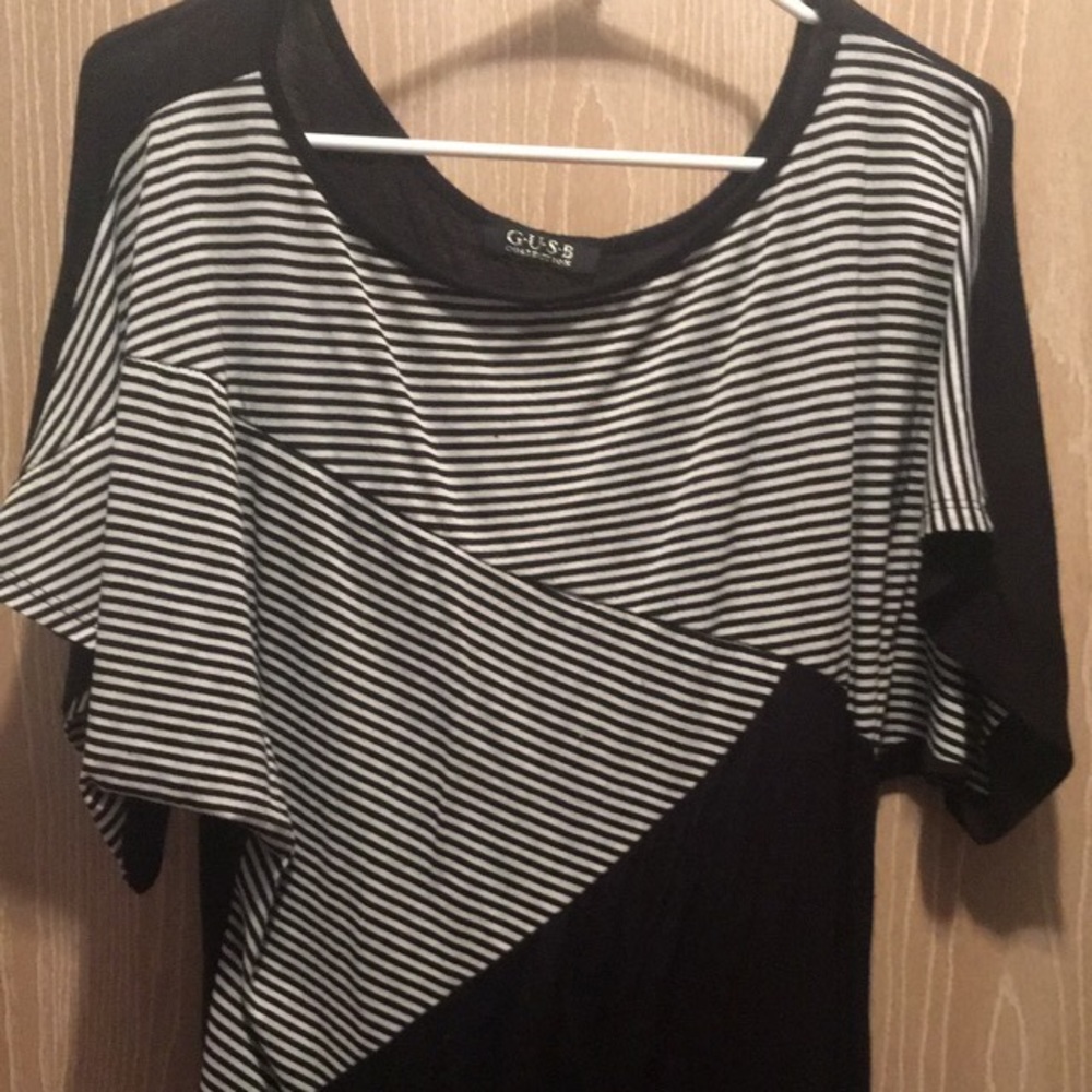 Black &white cotton blouse
